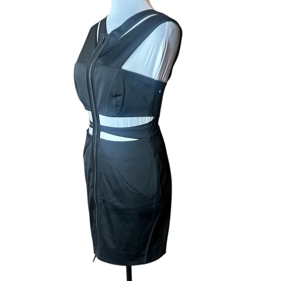 Nasty Gal Black Cutout Mini Dress Reversible Zip Front Bodycon Size Small NWT - Picture 4 of 8